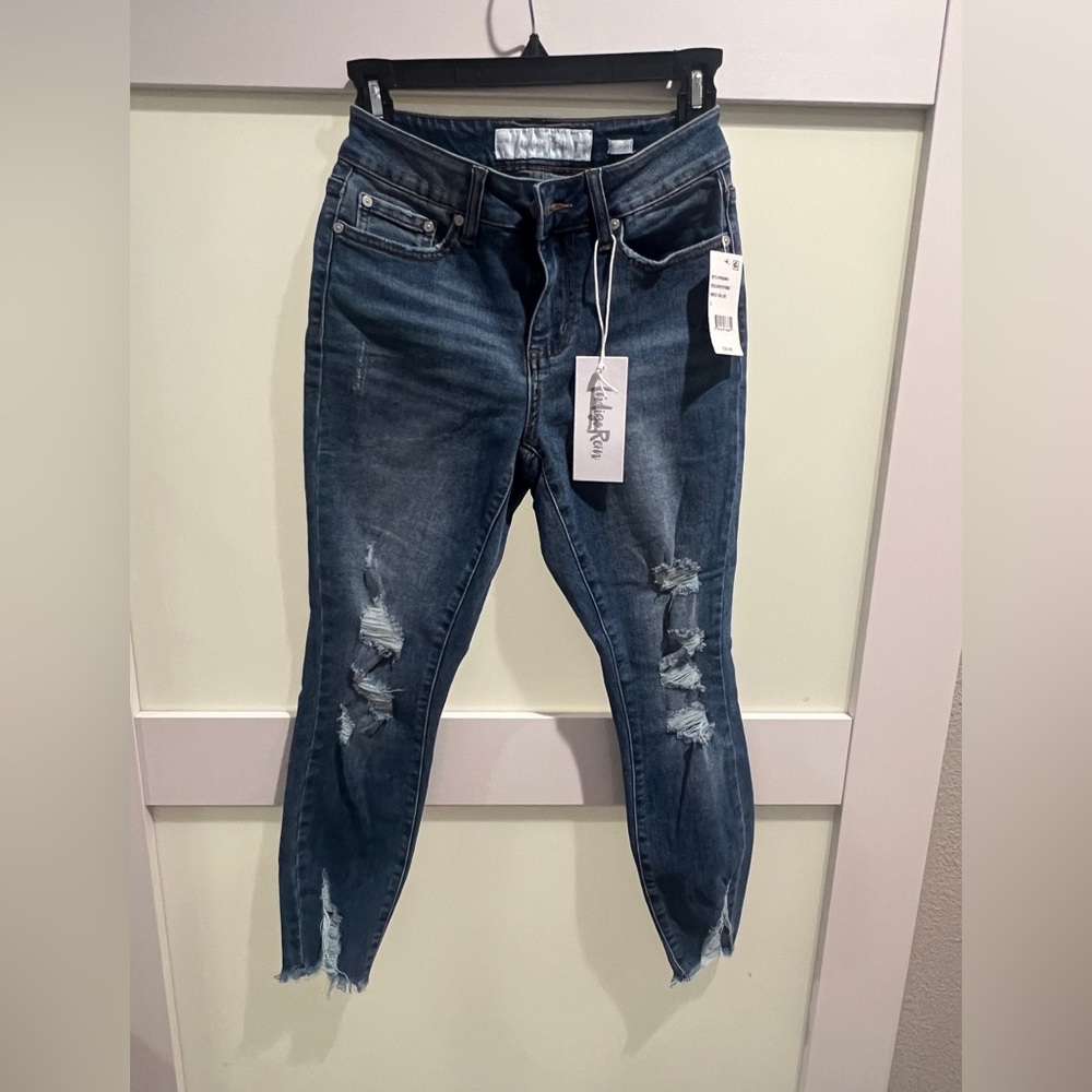 Indigo Rein Women's Skinny Jeans - Dark Blue